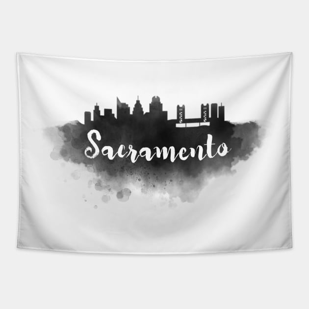 Sacramento watercolor Tapestry by kursatunsal