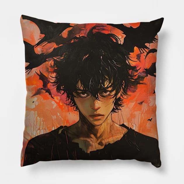 Soul-Shaking Despair: Unleashing Devilman CryBaby's Dark Fantasy Pillow by insaneLEDP