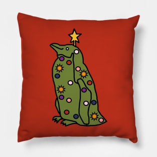 Funny Christmas Tree Penguin Pillow