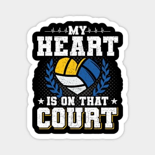 My Heart Is On That Court Volleyball Coach Player Magnet