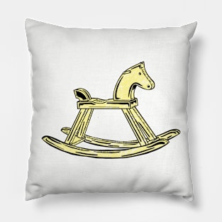 Yellow Rocking Horse Pillow