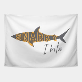 Funny Snarky I Bite Shark Tapestry