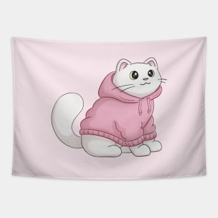 Cute White Cat Tapestry