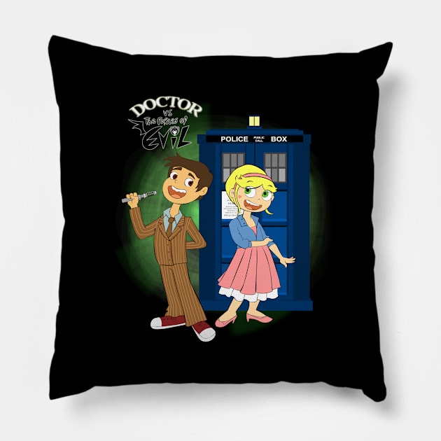 Doctor Vs the Forces of Evil Pillow by scoffin