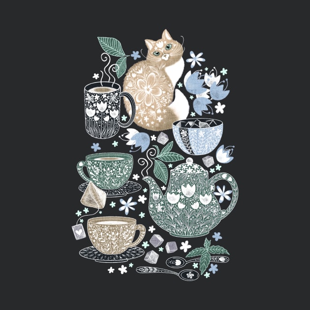 Cup of Tea with a Coffee Cat by PerrinLeFeuvre