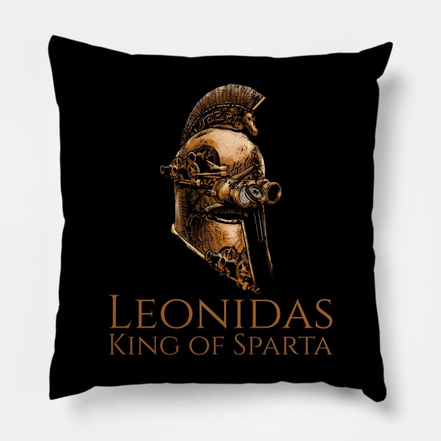 Leonidas - King Of Sparta - Steampunk Ancient Greek Helmet Pillow by Styr Designs