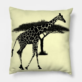 Giraffe with tree in Kenya / Africa Pillow