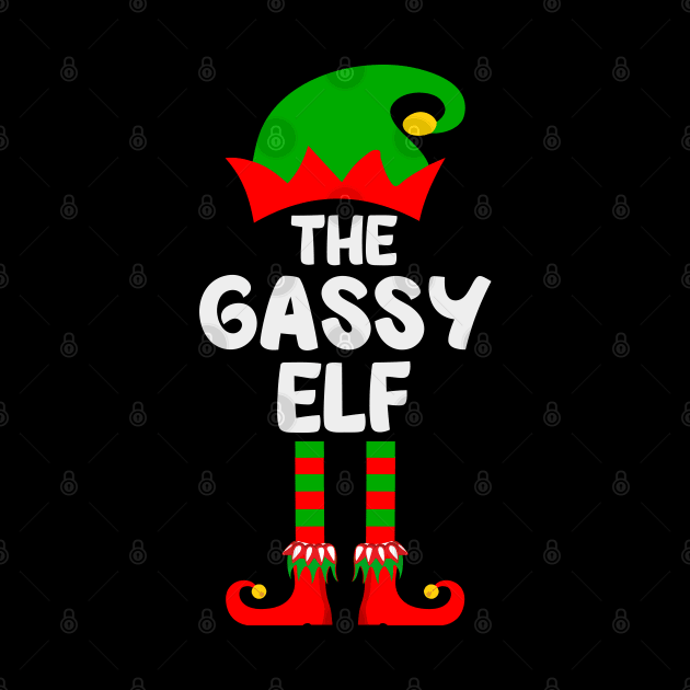 Gassy Elf Matching Family Group Christmas Party Pajama by DragonTees