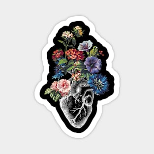 Floral Heart - White Magnet