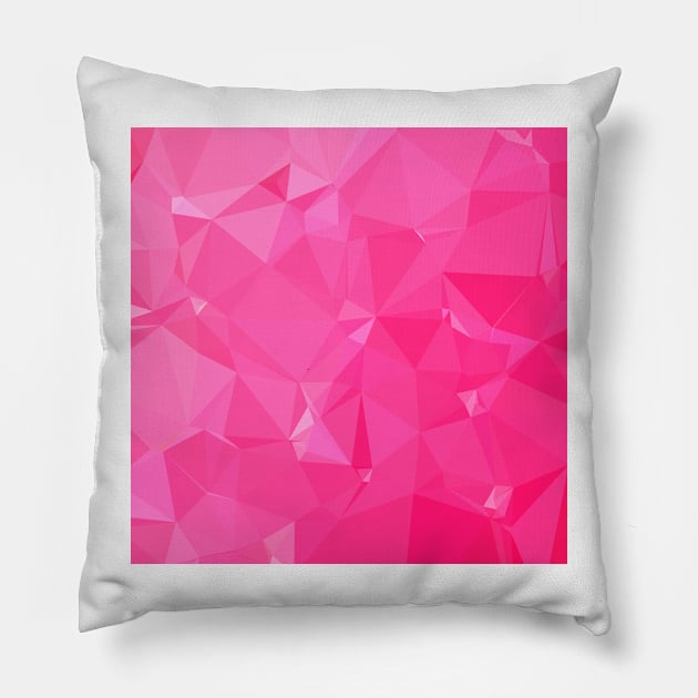 Persian Rose Pink Abstract Low Polygon Background Pillow by retrovectors