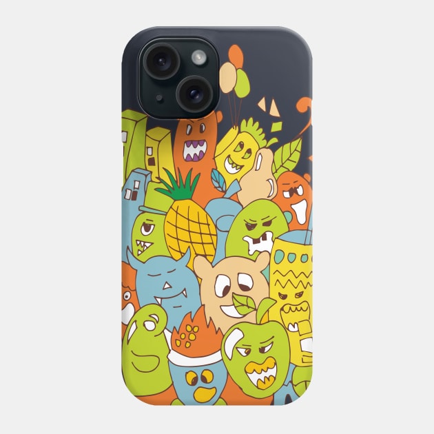 Doodle art face Phone Case by herubintang