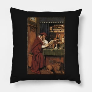 st jerome in his study 1432 - Jan van Eyck Pillow