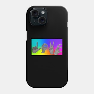 Love and Pride spelt in hands Phone Case