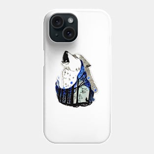 Wolf howling in the forest Phone Case