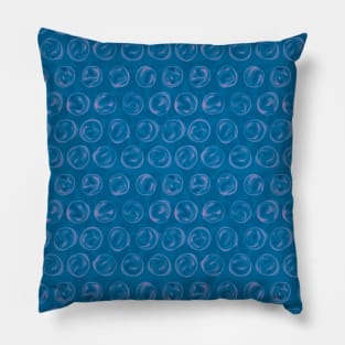 Pattern Bubble Wrap blue Pillow