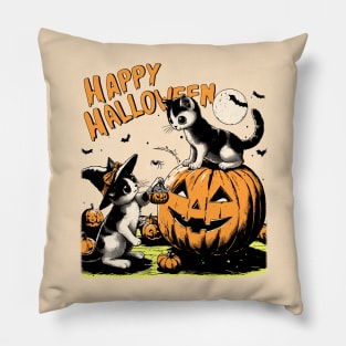 Cats and Pumpkins Pillow