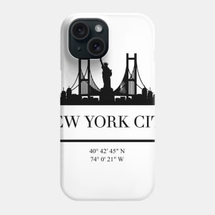 NEW YORK CITY NEW YORK BLACK SILHOUETTE SKYLINE ART Phone Case