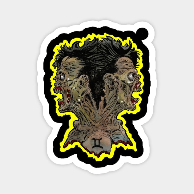 Zombie Art : ZOMBIE ZODIAC HORRORSCOPE (Gemini) Magnet by rsacchetto