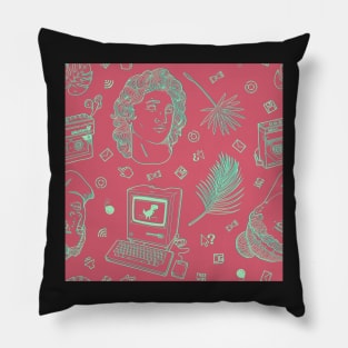 80s party 蒸气 波 Pillow