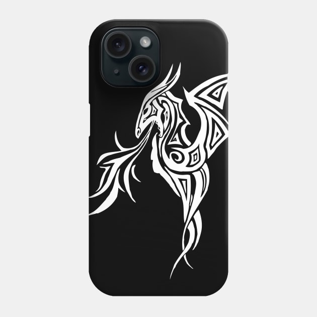 White Tribal Dragon Phone Case by Stormslegacy