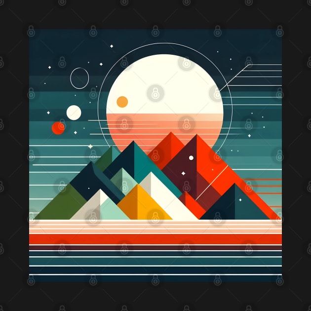 Minimalist abstract geometric landscape by VegatchuSaga