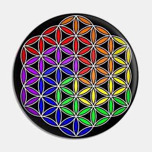 Flower of Life Rainbow Pin