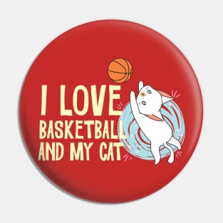 Basketball fan cat Pin