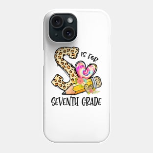 K Is For Seventh Grade Teacher Leopard First Day Of School Phone Case