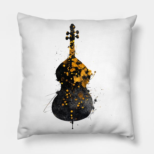 double bass music art #doublebass Pillow by JBJart