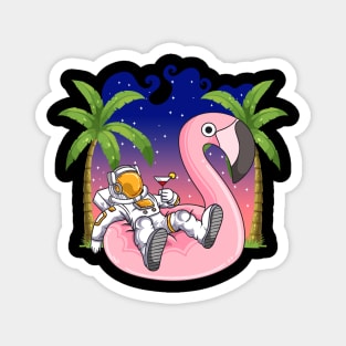 Astronaut Pool Space Gifts Men Kids Women Funny Flamingo Magnet