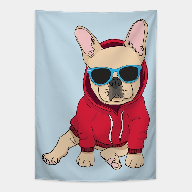 Hipster Frenchie (Fawn) Tapestry by Megan Roy