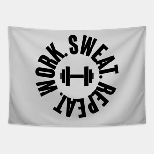 Work Sweat Repeat - Gym workout Tapestry