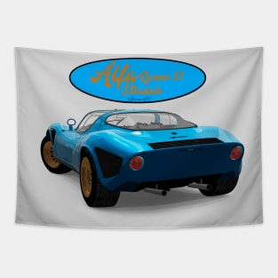 Alfa Romeo 33 stradale Blue Back Tapestry