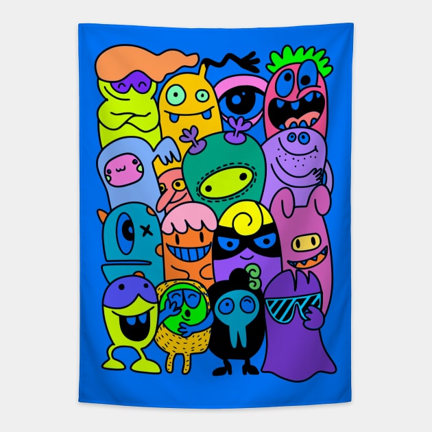 Silly Monster Doodles Tapestry by AlondraHanley