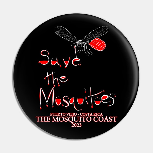 Save the Mosquitoes Graphic Vintage Cute Pin by Meditate and Sloth