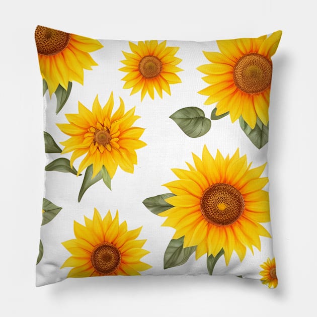 Sunflowers Pattern Pillow by Salasala