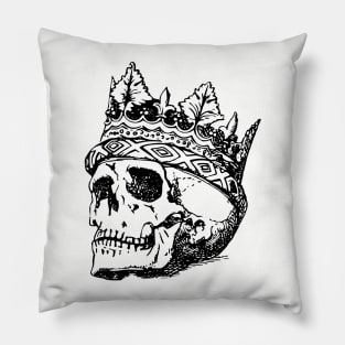 Skull King in Crown Pillow