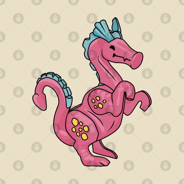 Friendly Pink Little People Dragon by Slightly Unhinged