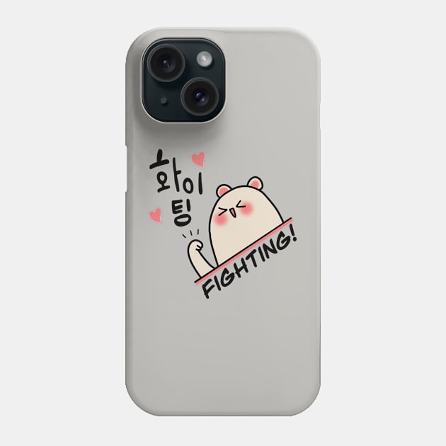 Fighting! - Korean 화이팅 / teddy bear Phone Case by Babush-kat