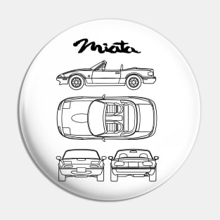 Miata NA MX-5 Blueprint Black - Mazda Miata Pin