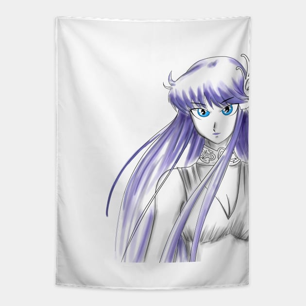 saori the athena saint Tapestry by jorge_lebeau