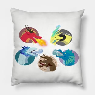 Dragon Elements Sub Badges Pillow