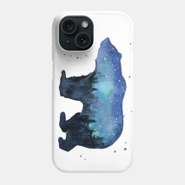 Galaxy Forest Bear Phone Case by Olechka