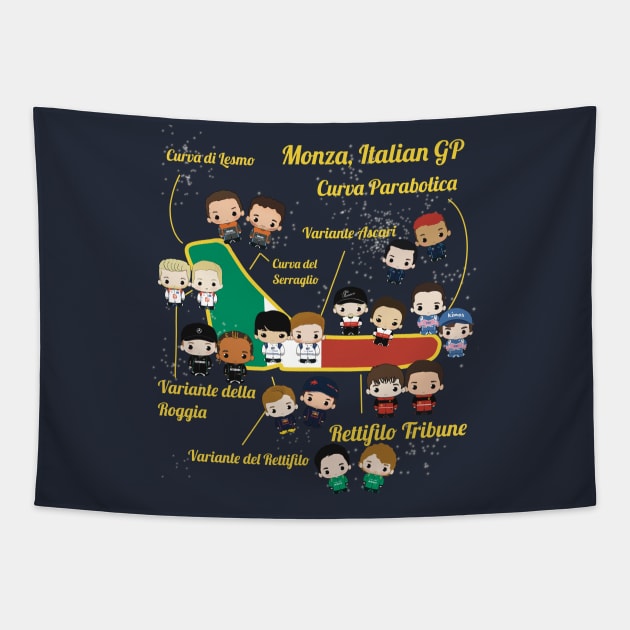 Cutedrivers special Monza GP edition with them all Tapestry by cutedrivers