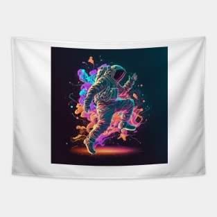 Astronaut dancing in space Tapestry