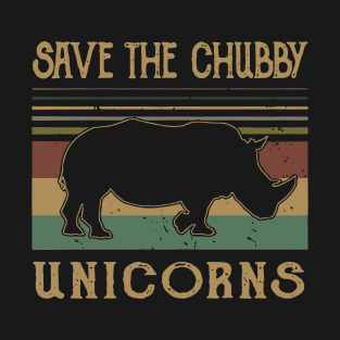 Save The Chubby Unicorn Animals Vintage Love Unicorn T-Shirt