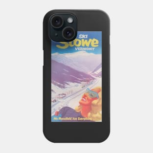 Vintage Stowe winter travel ski poster Phone Case