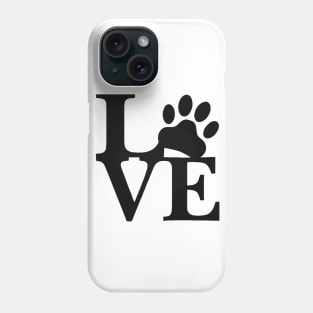 Dog Paw Love (Black) Phone Case