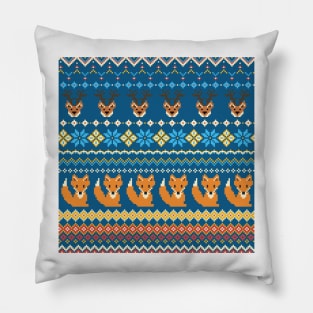 Festive Foxes and Deer Pillow