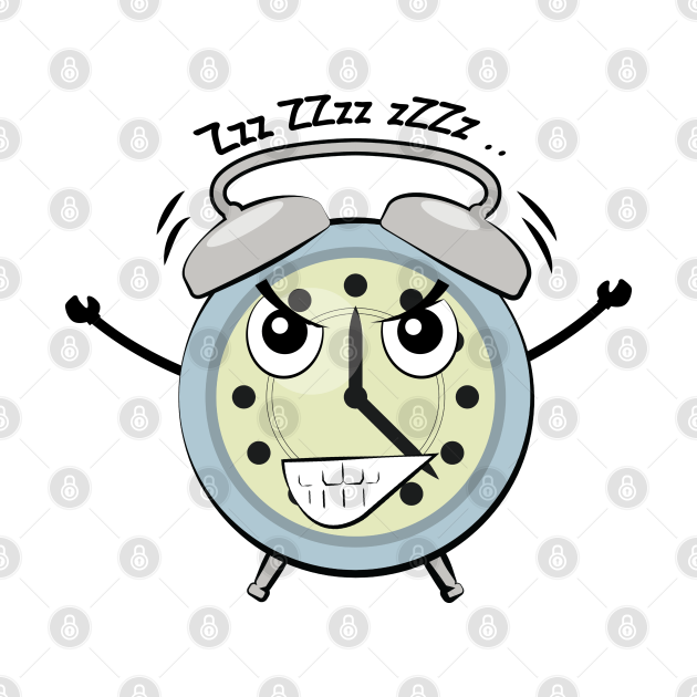 Scary Alarm Clock Funny Character Fun TShirt TeePublic